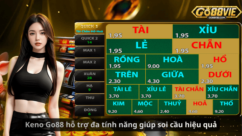 Keno Go88 hỗ trợ đa tính năng giúp soi cầu hiệu quả