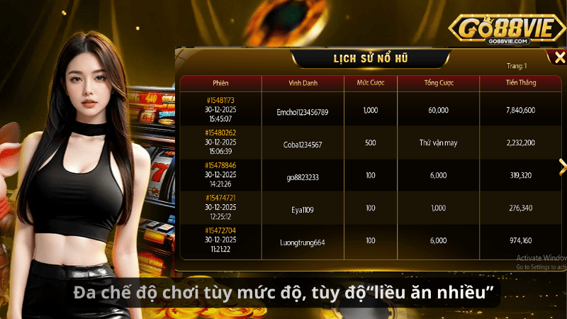 Đa chế độ chơi tùy mức độ, tùy độ“liều ăn nhiều”