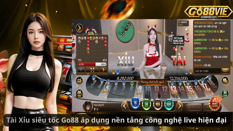 Tài Xỉu siêu tốc Go88 áp dụng nền tảng công nghệ live hiện đại