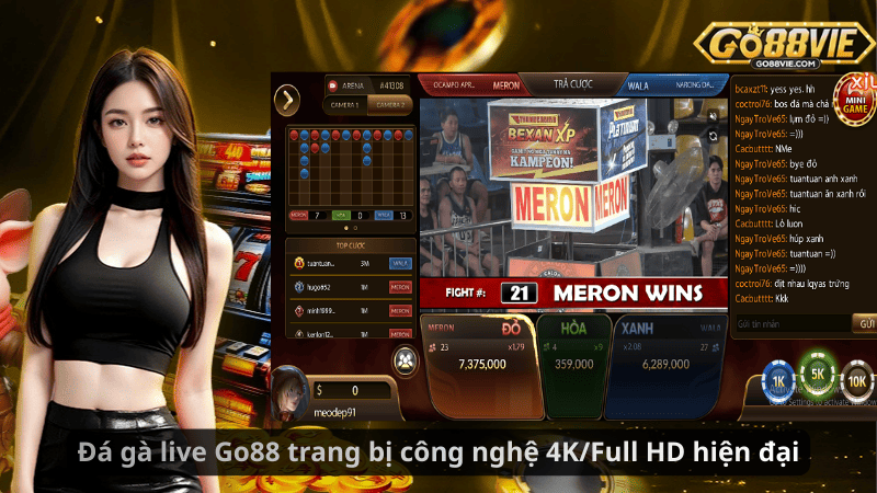 Đá gà live Go88 trang bị công nghệ 4K/Full HD hiện đại