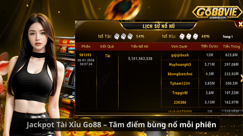 Jackpot Tài Xỉu Go88 – Tâm điểm bùng nổ mỗi phiên