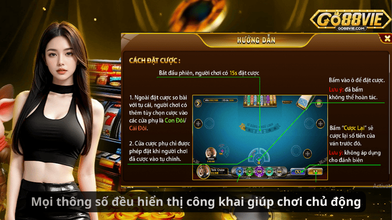 Mọi thông số đều hiển thị công khai giúp chơi chủ động